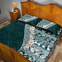 Hawaii Plumeria Tribal Vintage Quilt Bed Set Special Turquoise LT03 - Polynesian Pride