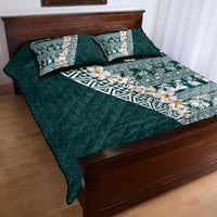 Hawaii Plumeria Tribal Vintage Quilt Bed Set Special Turquoise LT03 - Polynesian Pride