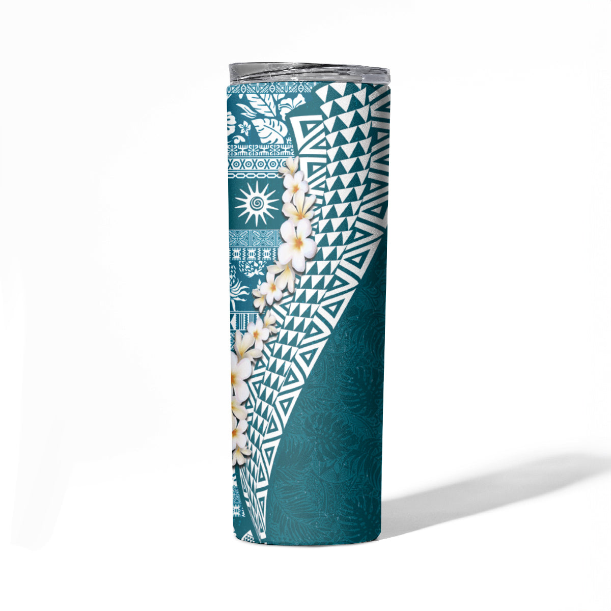 Hawaii Plumeria Tribal Vintage Skinny Tumbler Special Turquoise
