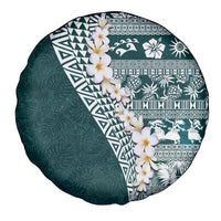 Hawaii Plumeria Tribal Vintage Spare Tire Cover Special Turquoise LT03 - Polynesian Pride