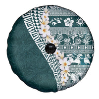 Hawaii Plumeria Tribal Vintage Spare Tire Cover Special Turquoise LT03 - Polynesian Pride