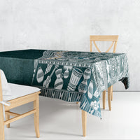 Hawaii Plumeria Tribal Vintage Tablecloth Special Turquoise LT03 - Polynesian Pride