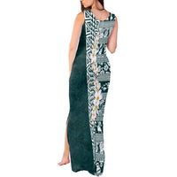 Hawaii Plumeria Tribal Vintage Tank Maxi Dress Special Turquoise LT03 - Polynesian Pride