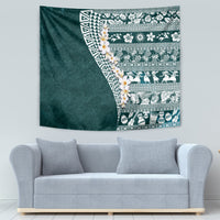 Hawaii Plumeria Tribal Vintage Tapestry Special Turquoise LT03 - Polynesian Pride