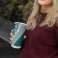 Hawaii Plumeria Tribal Vintage Tumbler Cup Special Turquoise