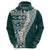 Hawaii Plumeria Tribal Vintage Zip Hoodie Special Turquoise