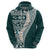 Hawaii Plumeria Tribal Vintage Zip Hoodie Special Turquoise
