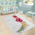 Hawaiian Plumeria and Hibiscus Area Rug White Mode