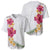 Hawaiian Plumeria and Hibiscus Baseball Jersey White Mode