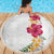 Hawaiian Plumeria and Hibiscus Beach Blanket White Mode