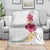 Hawaiian Plumeria and Hibiscus Blanket White Mode