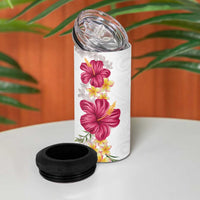 Hawaiian Plumeria and Hibiscus 4 in 1 Can Cooler Tumbler White Mode