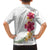 Hawaiian Plumeria and Hibiscus Family Matching Long Sleeve Bodycon Dress and Hawaiian Shirt White Mode