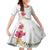 Hawaiian Plumeria and Hibiscus Family Matching Long Sleeve Bodycon Dress and Hawaiian Shirt White Mode