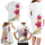 Hawaiian Plumeria and Hibiscus Family Matching Long Sleeve Bodycon Dress and Hawaiian Shirt White Mode