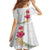 Hawaiian Plumeria and Hibiscus Family Matching Off The Shoulder Long Sleeve Dress and Hawaiian Shirt White Mode