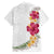 Hawaiian Plumeria and Hibiscus Family Matching Off The Shoulder Long Sleeve Dress and Hawaiian Shirt White Mode