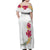 Hawaiian Plumeria and Hibiscus Family Matching Off Shoulder Maxi Dress and Hawaiian Shirt White Mode