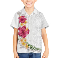 Hawaiian Plumeria and Hibiscus Hawaiian Shirt White Mode