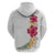 Hawaiian Plumeria and Hibiscus Hoodie White Mode