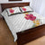 Hawaiian Plumeria and Hibiscus Quilt Bed Set White Mode