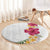 Hawaiian Plumeria and Hibiscus Round Carpet White Mode