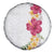 Hawaiian Plumeria and Hibiscus Spare Tire Cover White Mode