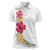 Hawaiian Plumeria and Hibiscus Women Polo Shirt White Mode