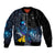 New Zealand Tui Bird Matariki Bomber Jacket Galaxy Fern With Maori Pattern