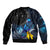 New Zealand Tui Bird Matariki Bomber Jacket Galaxy Fern With Maori Pattern