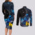 New Zealand Tui Bird Matariki Couples Matching Long Sleeve Bodycon Dress and Long Sleeve Button Shirt Galaxy Fern With Maori Pattern