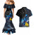 New Zealand Tui Bird Matariki Couples Matching Mermaid Dress and Hawaiian Shirt Galaxy Fern With Maori Pattern