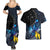 New Zealand Tui Bird Matariki Couples Matching Summer Maxi Dress and Hawaiian Shirt Galaxy Fern With Maori Pattern