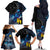 New Zealand Tui Bird Matariki Family Matching Off The Shoulder Long Sleeve Dress and Hawaiian Shirt Galaxy Fern With Maori Pattern