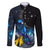 New Zealand Tui Bird Matariki Family Matching Off The Shoulder Long Sleeve Dress and Hawaiian Shirt Galaxy Fern With Maori Pattern