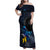 New Zealand Tui Bird Matariki Family Matching Off Shoulder Maxi Dress and Hawaiian Shirt Galaxy Fern With Maori Pattern