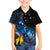 New Zealand Tui Bird Matariki Family Matching Off Shoulder Short Dress and Hawaiian Shirt Galaxy Fern With Maori Pattern