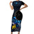 New Zealand Tui Bird Matariki Family Matching Short Sleeve Bodycon Dress and Hawaiian Shirt Galaxy Fern With Maori Pattern