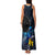 New Zealand Tui Bird Matariki Family Matching Tank Maxi Dress and Hawaiian Shirt Galaxy Fern With Maori Pattern