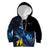 New Zealand Tui Bird Matariki Kid Hoodie Galaxy Fern With Maori Pattern