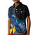 New Zealand Tui Bird Matariki Kid Polo Shirt Galaxy Fern With Maori Pattern