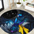 New Zealand Tui Bird Matariki Round Carpet Galaxy Fern With Maori Pattern