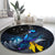 New Zealand Tui Bird Matariki Round Carpet Galaxy Fern With Maori Pattern