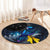 New Zealand Tui Bird Matariki Round Carpet Galaxy Fern With Maori Pattern