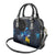 New Zealand Tui Bird Matariki Shoulder Handbag Galaxy Fern With Maori Pattern