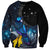 New Zealand Tui Bird Matariki Sweatshirt Galaxy Fern With Maori Pattern