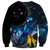 New Zealand Tui Bird Matariki Sweatshirt Galaxy Fern With Maori Pattern