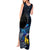 New Zealand Tui Bird Matariki Tank Maxi Dress Galaxy Fern With Maori Pattern