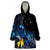 New Zealand Tui Bird Matariki Wearable Blanket Hoodie Galaxy Fern With Maori Pattern