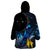 New Zealand Tui Bird Matariki Wearable Blanket Hoodie Galaxy Fern With Maori Pattern